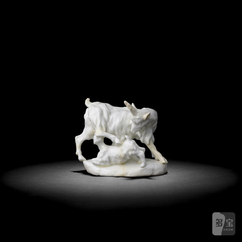 A Derby white 'Dry Edge' model of a nanny goat and kid, circa 1753 - 图3